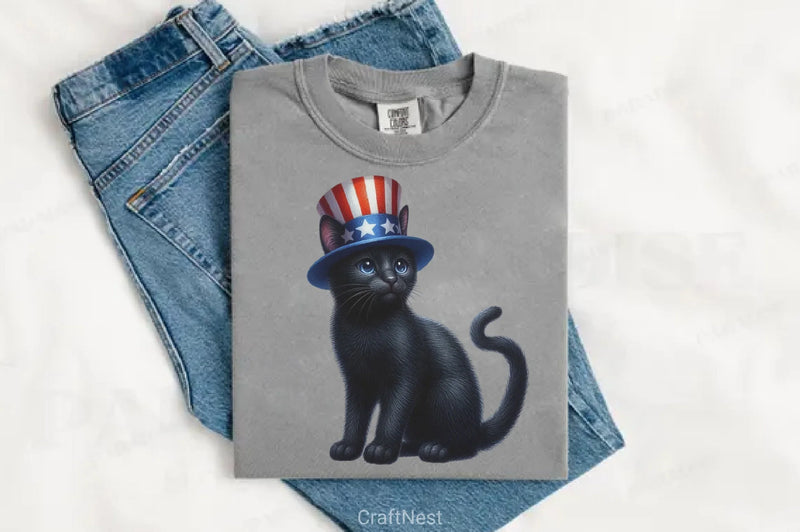 4th of July Black Cat Clipart Bundle - CraftNest - Digital Crafting and Art