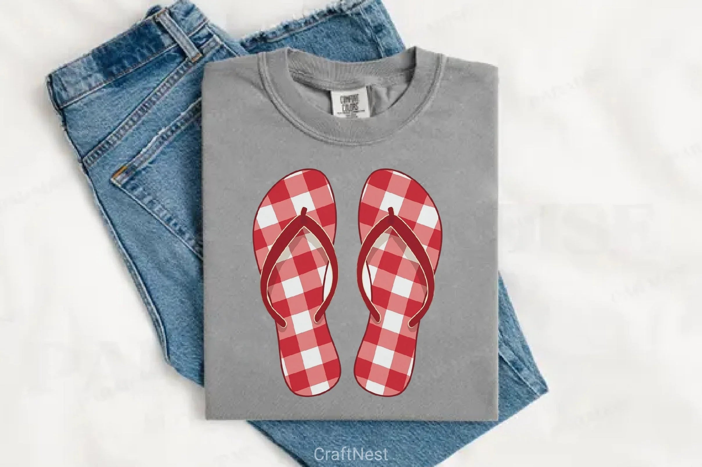 Summer Red Gingham Clipart Bundle - CraftNest - Digital Crafting and Art