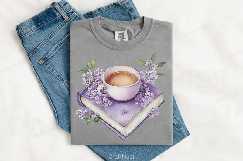 Spring Books Purple Clipart Bundle - CraftNest - Digital Crafting and Art