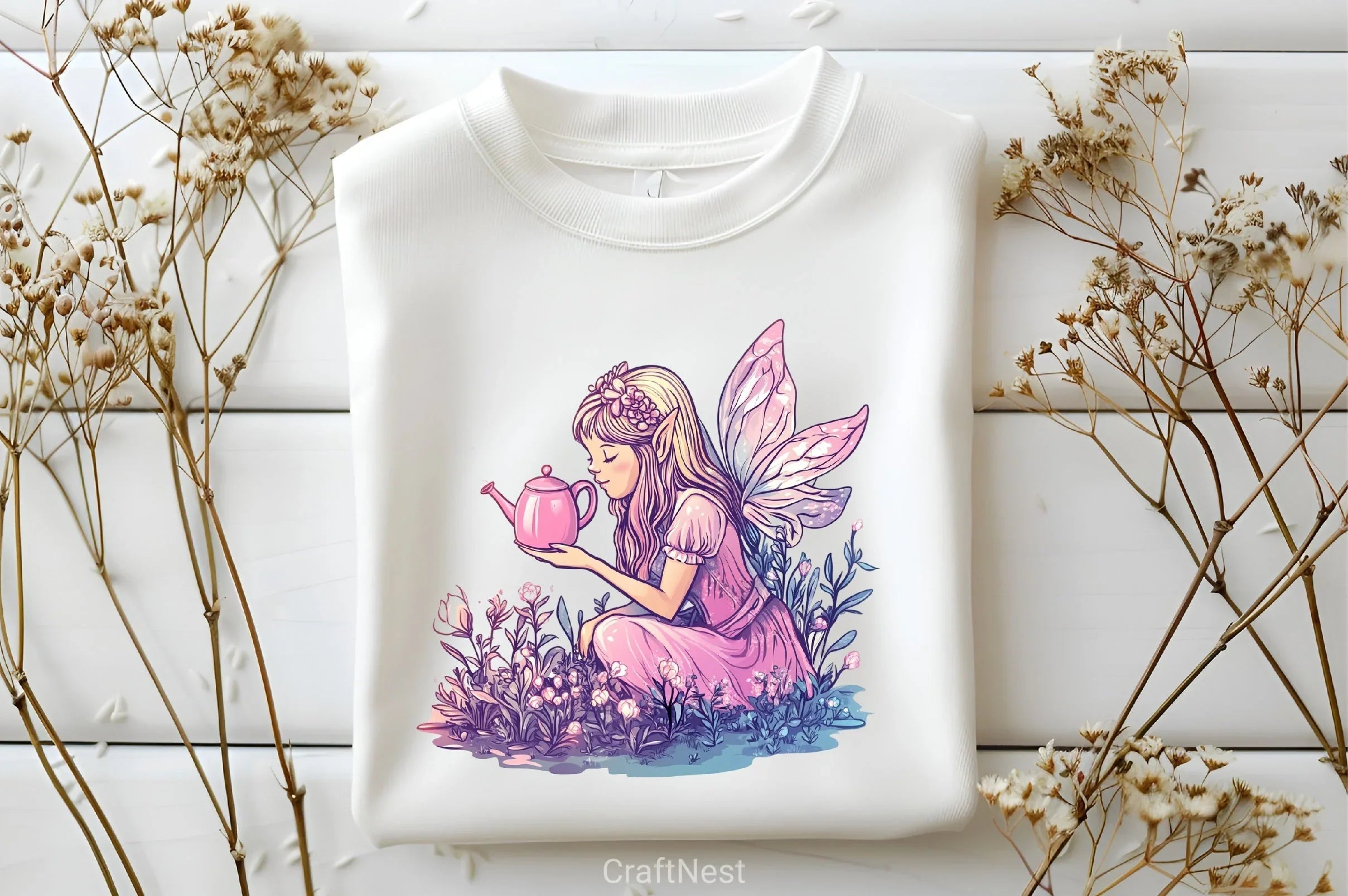 Pink Fairy Garden Clipart Bundle - CraftNest - Digital Crafting and Art