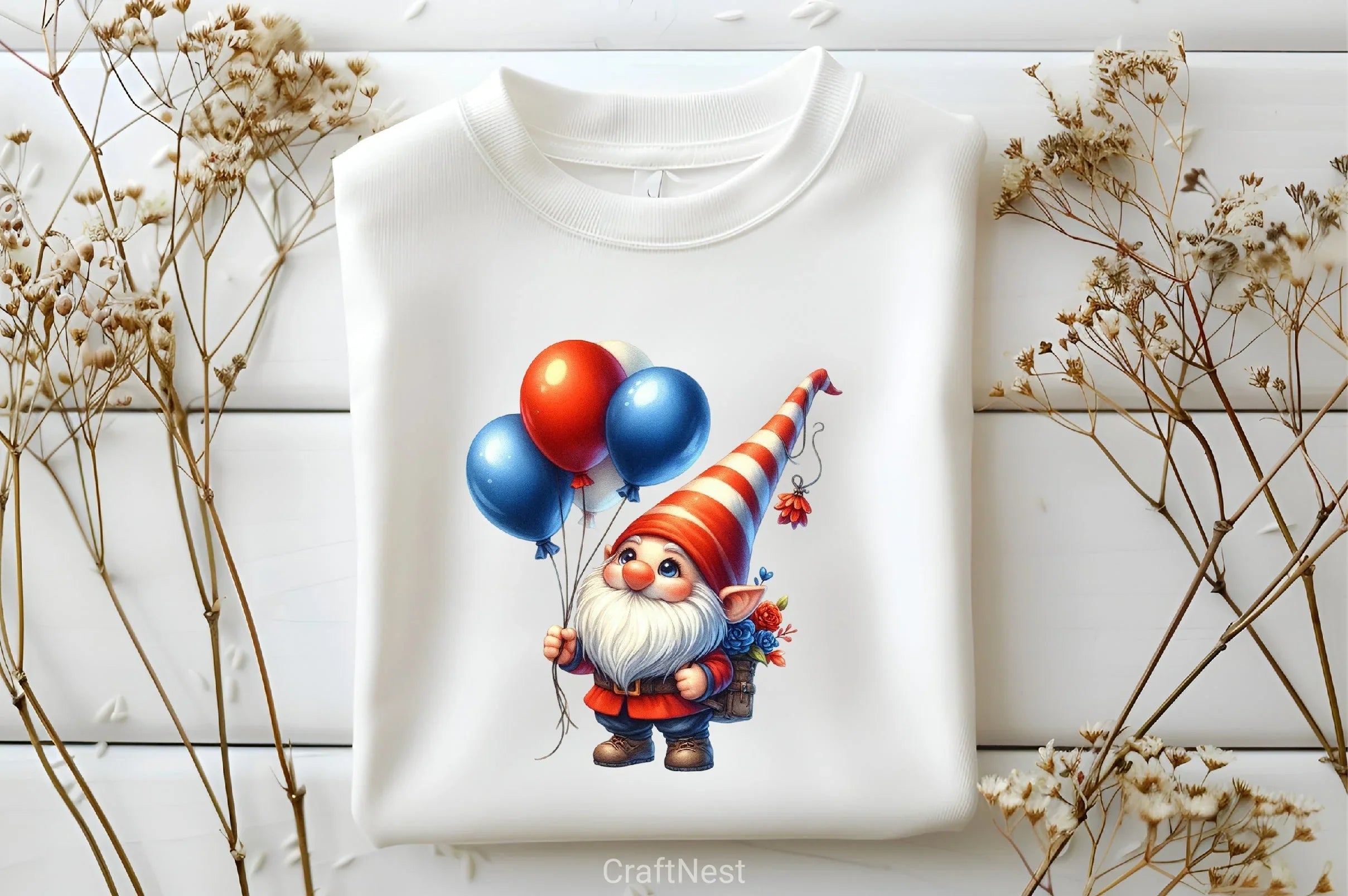 Gnome USA Flag Patriotic Clipart Bundle - CraftNest - Digital Crafting and Art