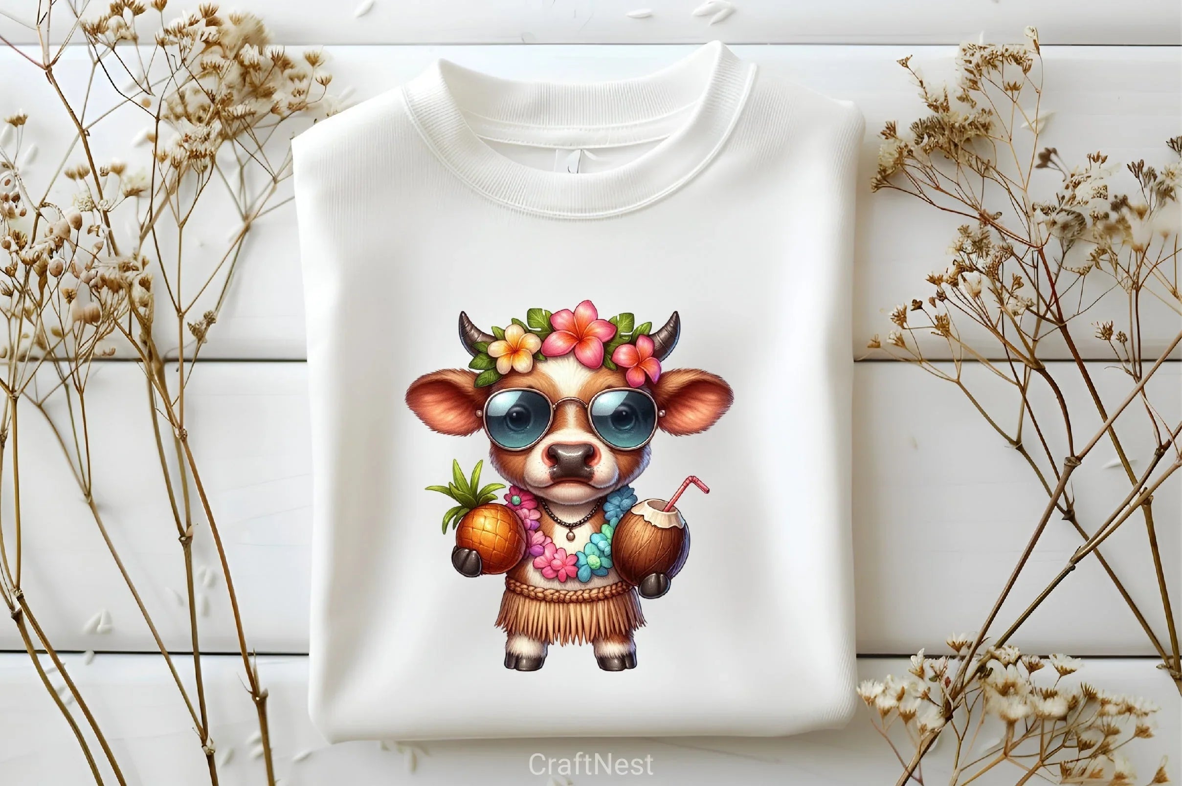 Hawaii Funny Cows Clipart Bundle - CraftNest - Digital Crafting and Art