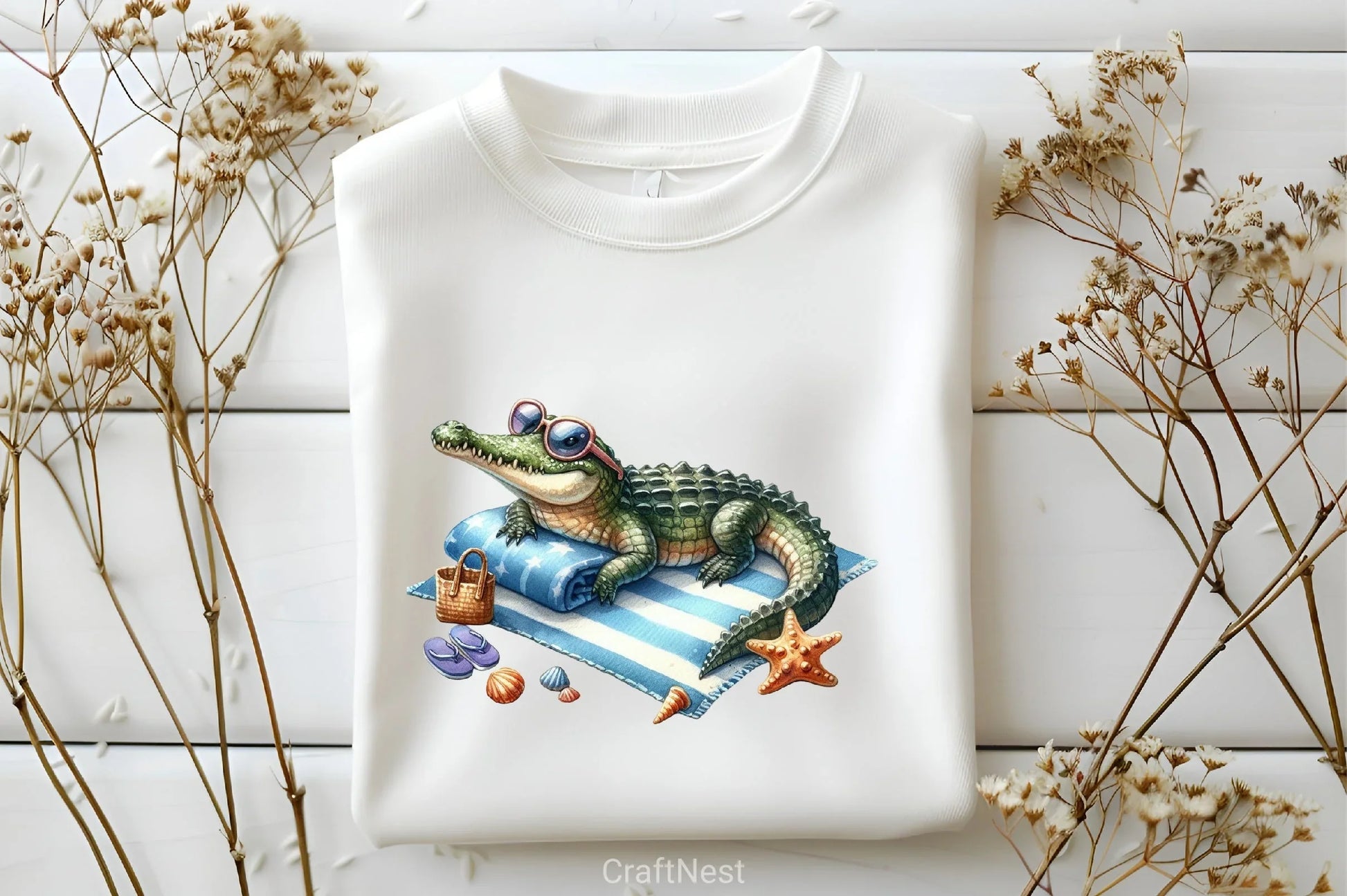 Summer Crocodile Clipart Bundle - CraftNest - Digital Crafting and Art