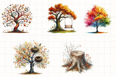 Autumn Tree Clipart Bundle 4 - CraftNest - Digital Crafting and Art