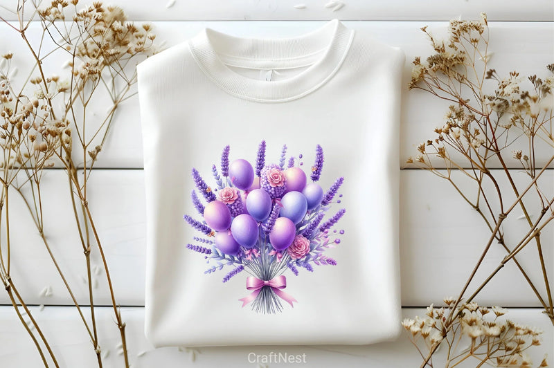 Lavender Floral Birthday Clipart Bundle - CraftNest - Digital Crafting and Art