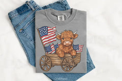 Patriotic Highland Cow Clipart Bundle 7 - CraftNest - Digital Crafting and Art