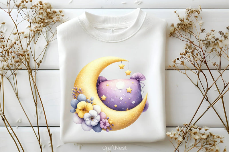 Yellow Lilac Baby Nursery Clipart Bundle - CraftNest - Digital Crafting and Art