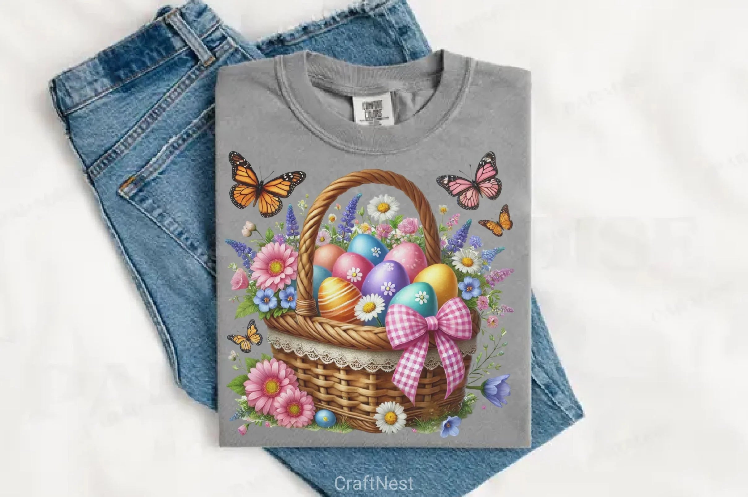 Pink Easter Gingham Clipart Bundle - CraftNest - Digital Crafting and Art