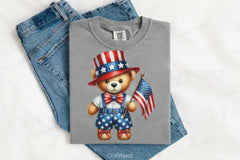 Patriotic 4th of July Teddy Bear Clipart Bundle 1 - CraftNest - Digital Crafting and Art