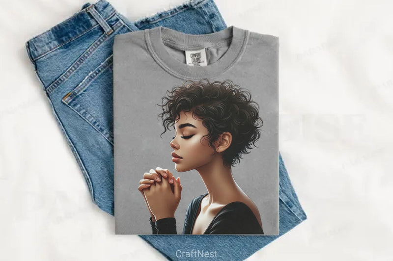 Black Girl Praying Clipart Bundle - CraftNest - Digital Crafting and Art