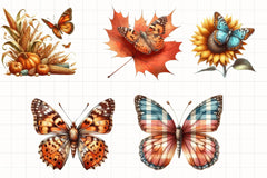 Fall Butterfly Garden Clipart Bundle - CraftNest - Digital Crafting and Art