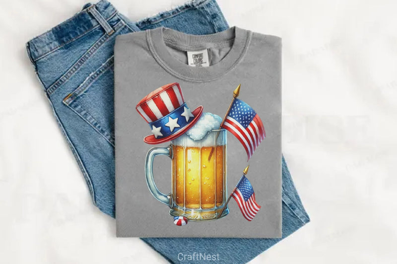 American Patriotic Flag Beer Clipart Bundle - CraftNest - Digital Crafting and Art