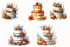 Fall Wedding Cake Clipart Bundle - CraftNest - Digital Crafting and Art
