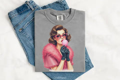 Retro Girl Bubblegum Clipart Bundle 34 - CraftNest - Digital Crafting and Art