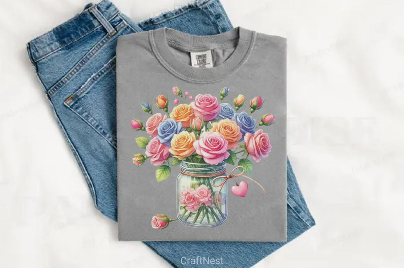 Spring Mason Jars Clipart Bundle - CraftNest - Digital Crafting and Art