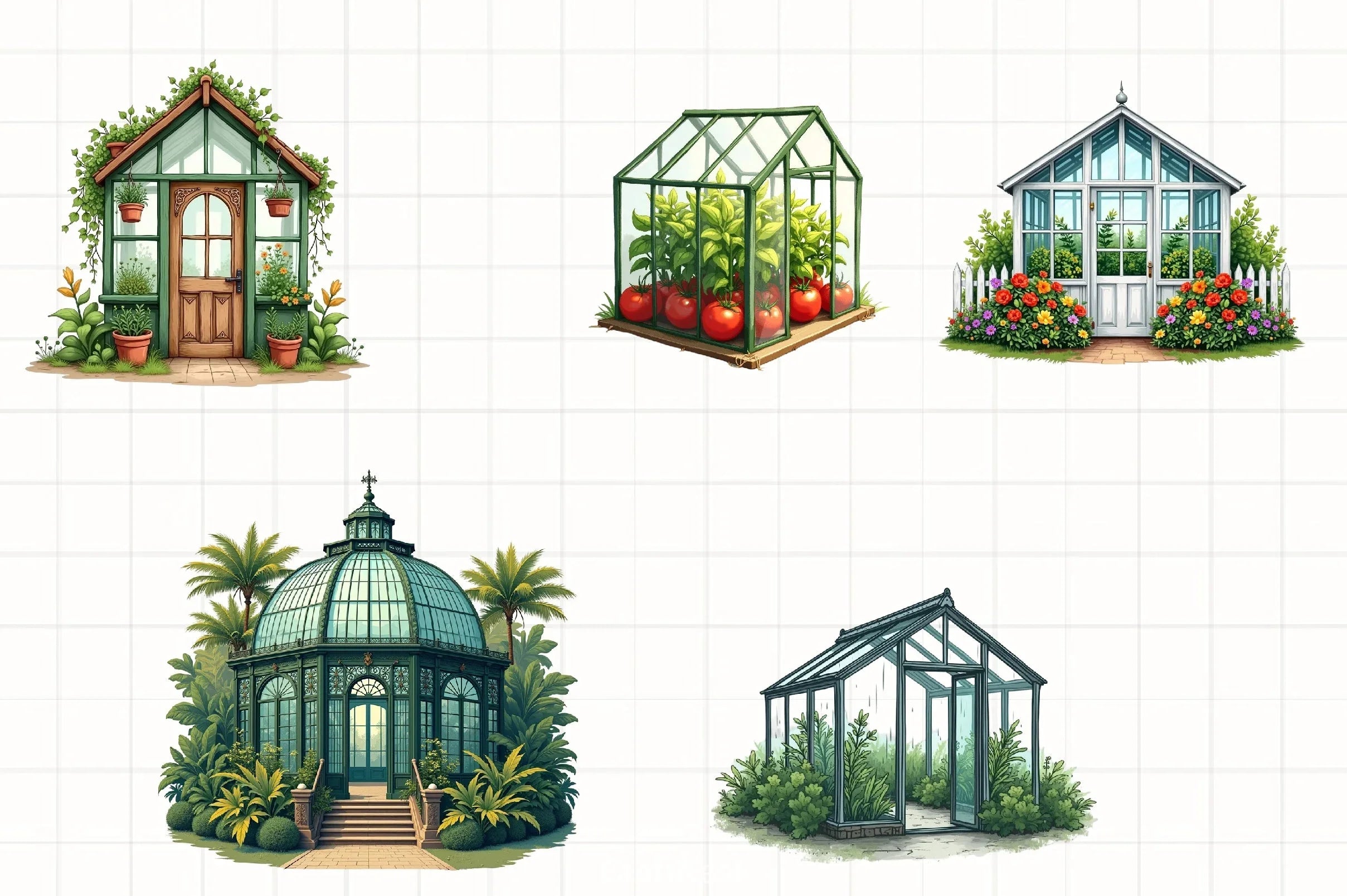 Spring Greenhouse Clipart Bundle - CraftNest - Digital Crafting and Art
