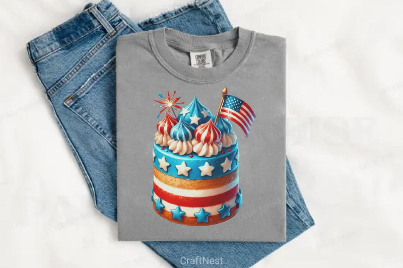4th of July Cake Clipart Bundle - CraftNest - Digital Crafting and Art
