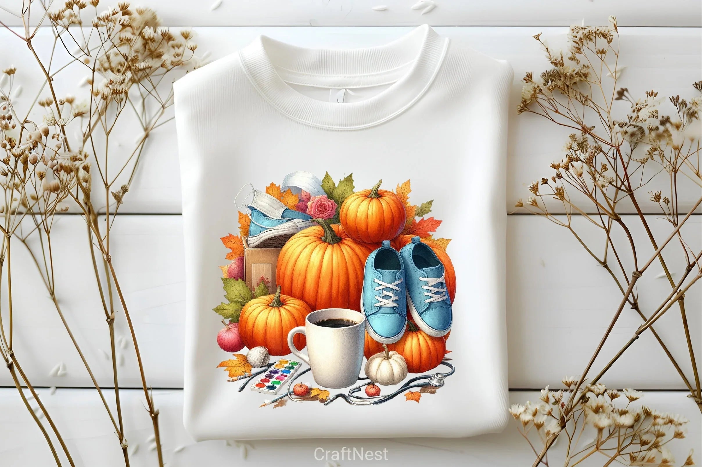 Nurse Fall Harvest Coffee Mug Clipart Bundle - CraftNest - Digital Crafting and Art