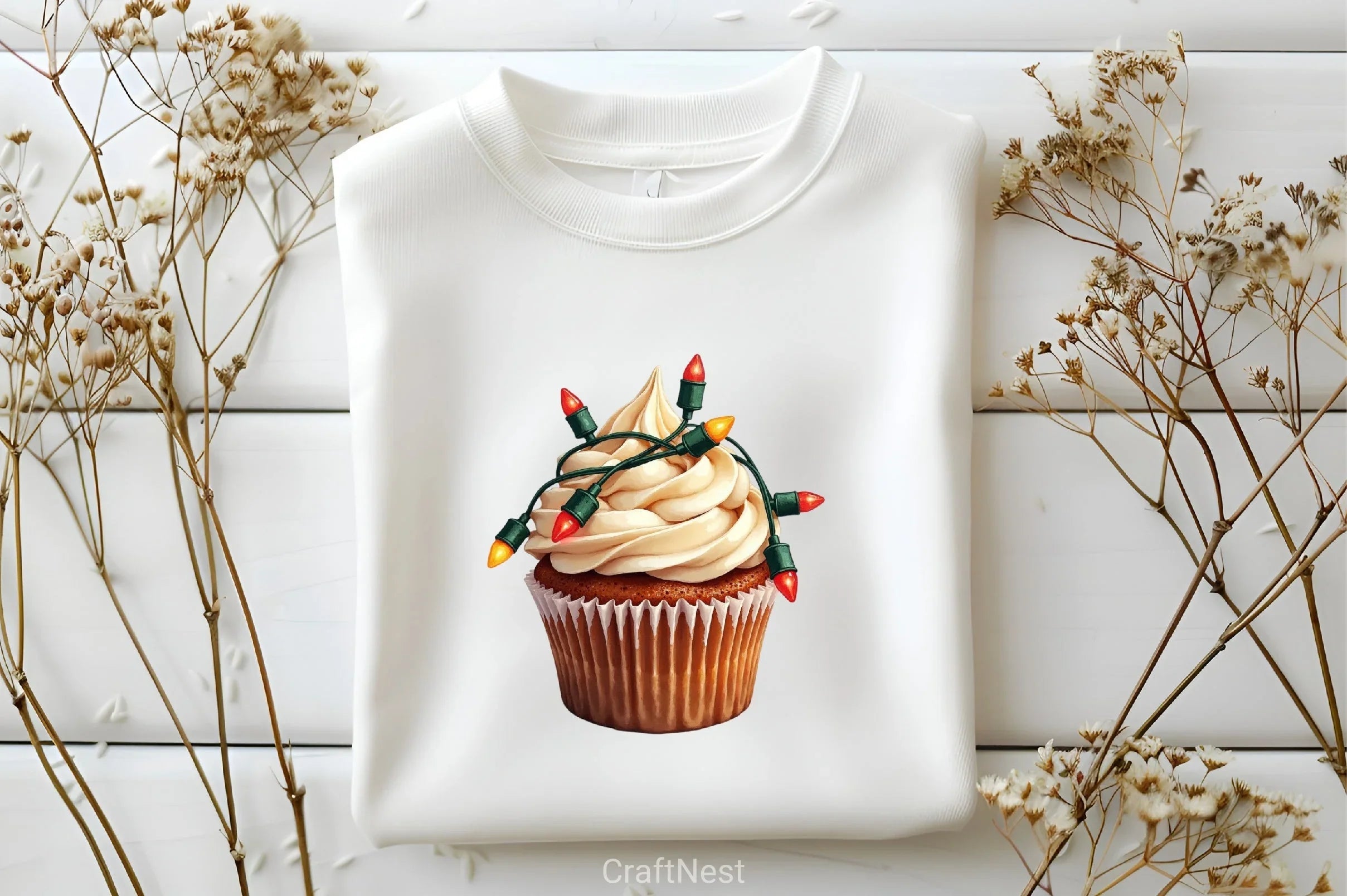 Vintage Christmas Cupcake Clipart Bundle - CraftNest - Digital Crafting and Art