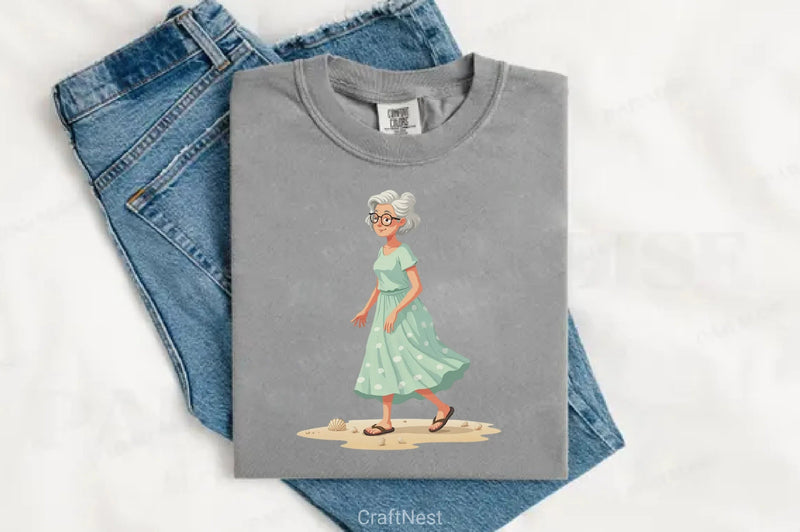 Summer Funny Old Lady Clipart Bundle - CraftNest - Digital Crafting and Art