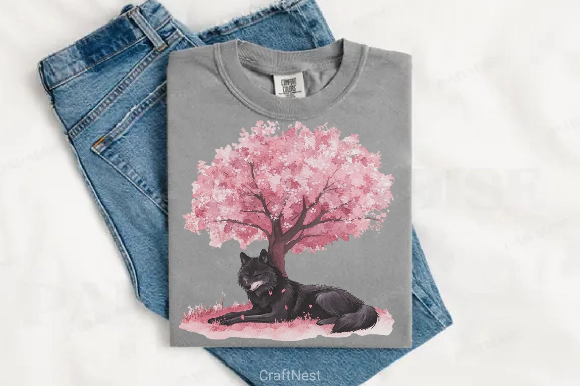 Spring Black Wolf Clipart Bundle - CraftNest - Digital Crafting and Art