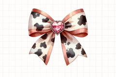 Cow Print Bow Clipart Bundle - CraftNest - Digital Crafting and Art