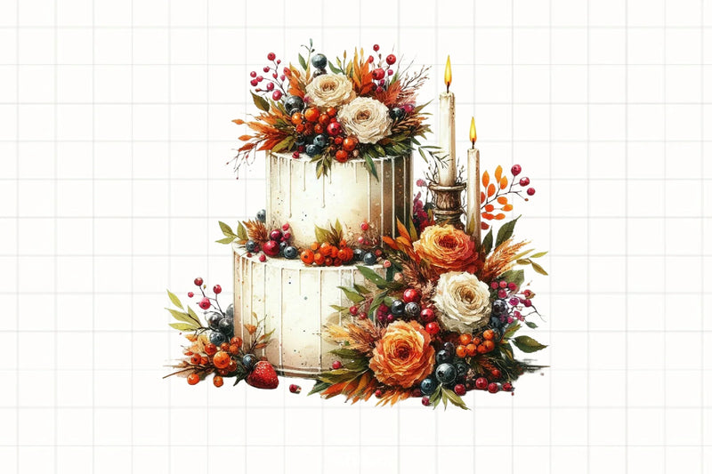 Fall Wedding Cake Clipart Bundle - CraftNest - Digital Crafting and Art