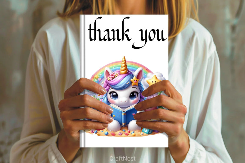 Cute Unicorn Reading Clipart Bundle - CraftNest - Digital Crafting and Art