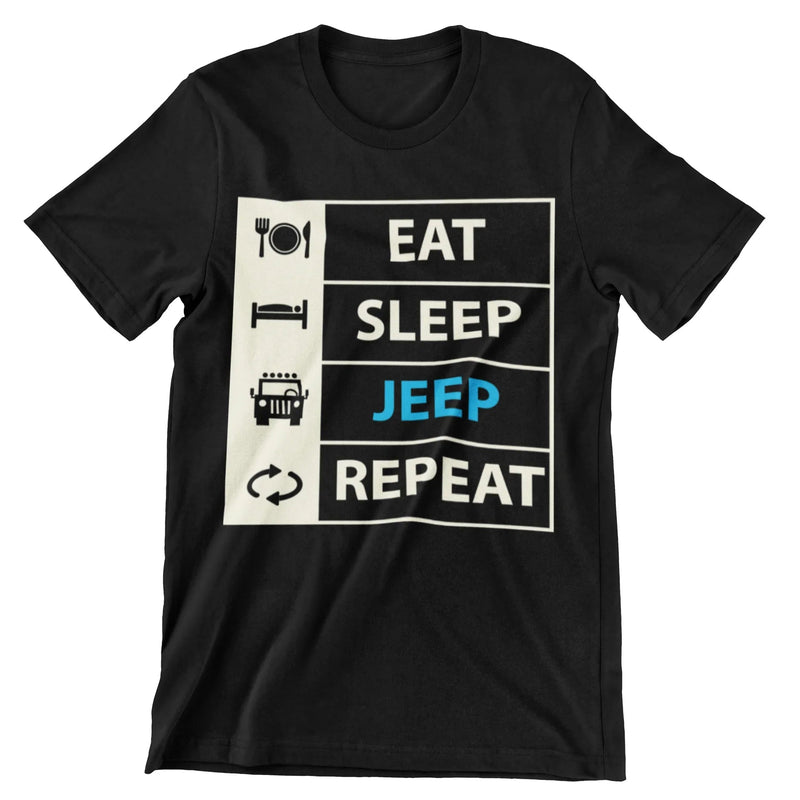 Eat Sleep Jeep Repeat T-Shirt - CraftNest - Digital Crafting and Art