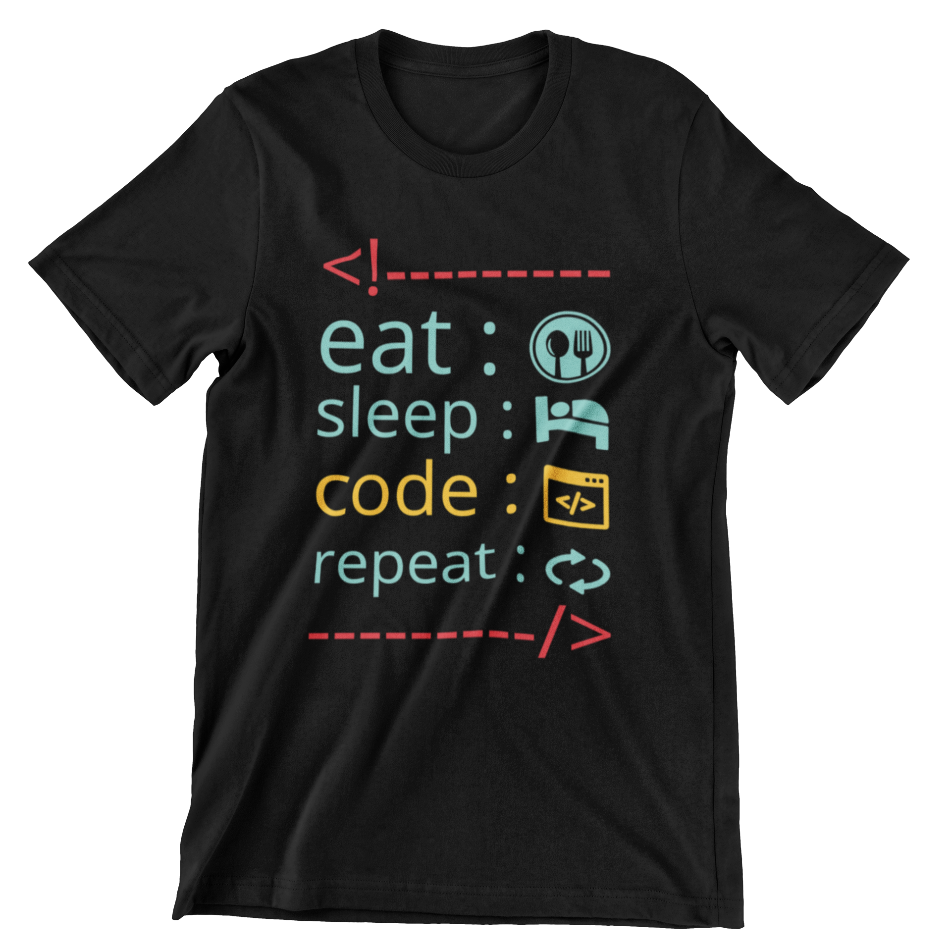 Eat Sleep Code Repeat T-Shirt - CraftNest - Digital Crafting and Art