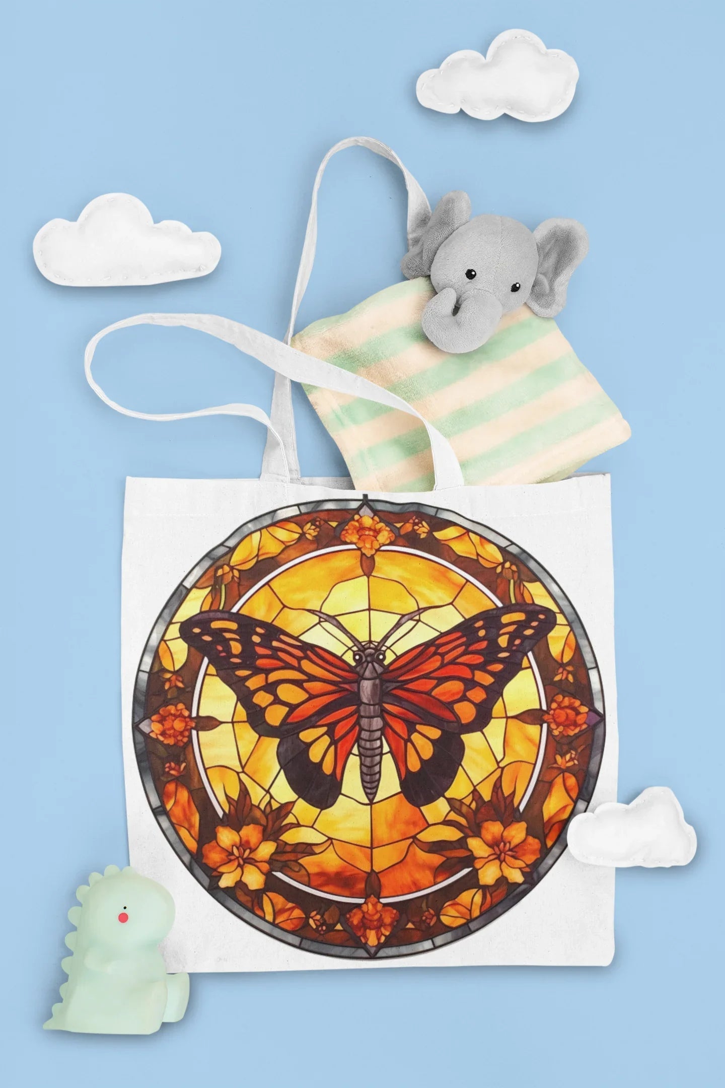 Stained Glass Butterflies Clipart - CraftNest
