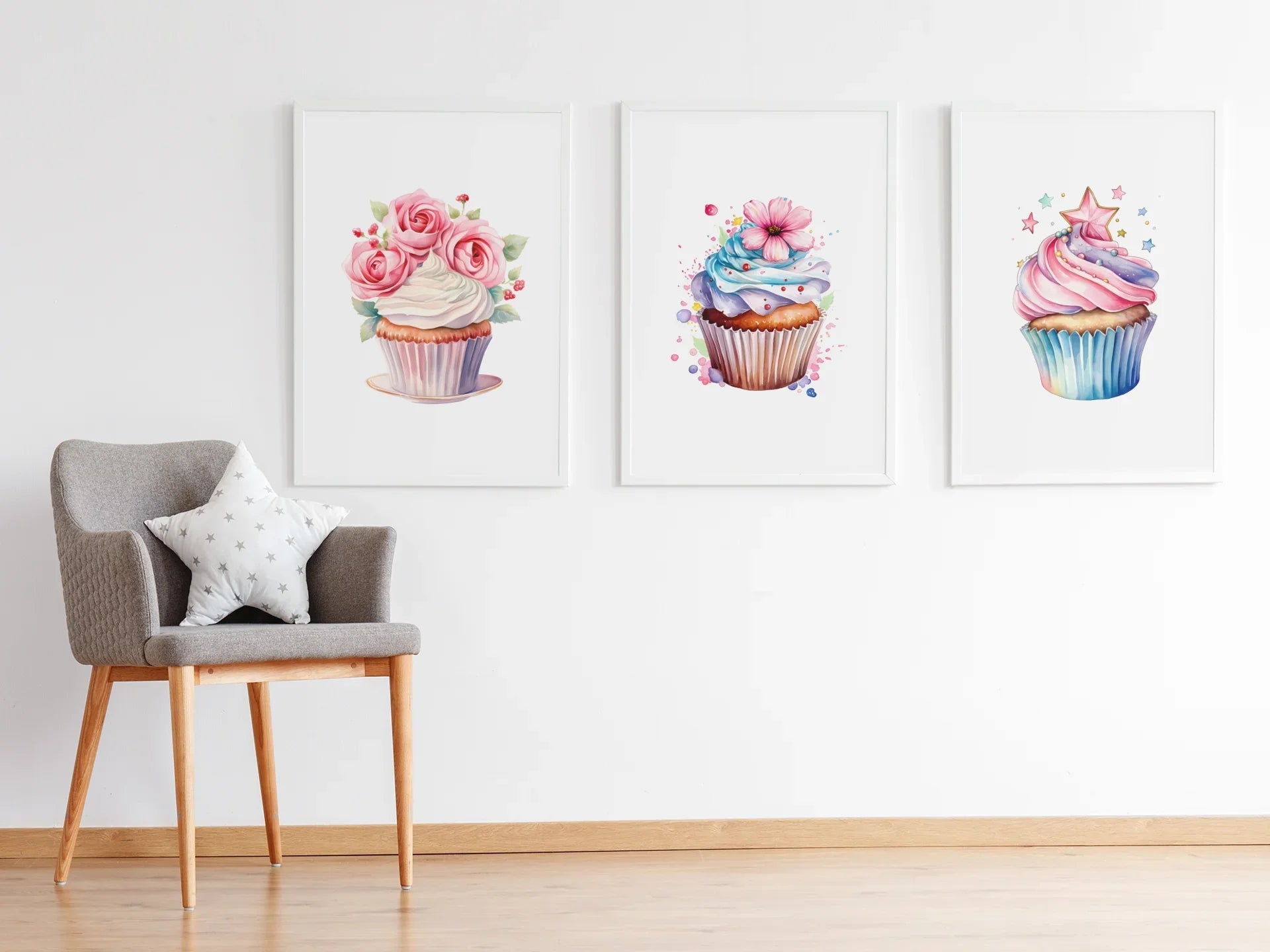 Flower Cupcakes Clipart - CraftNest