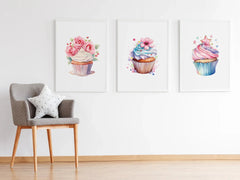 Flower Cupcakes Clipart - CraftNest