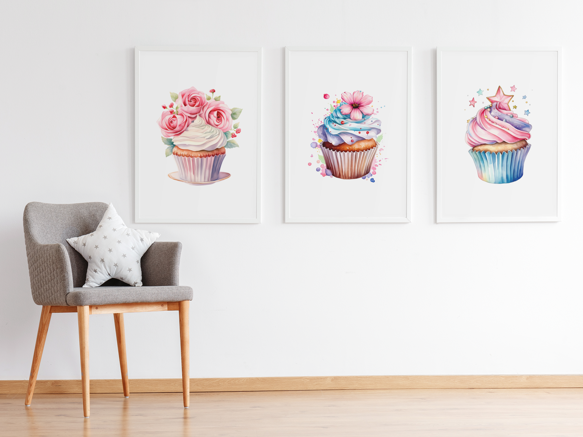 Flower Cupcakes Clipart - CraftNest