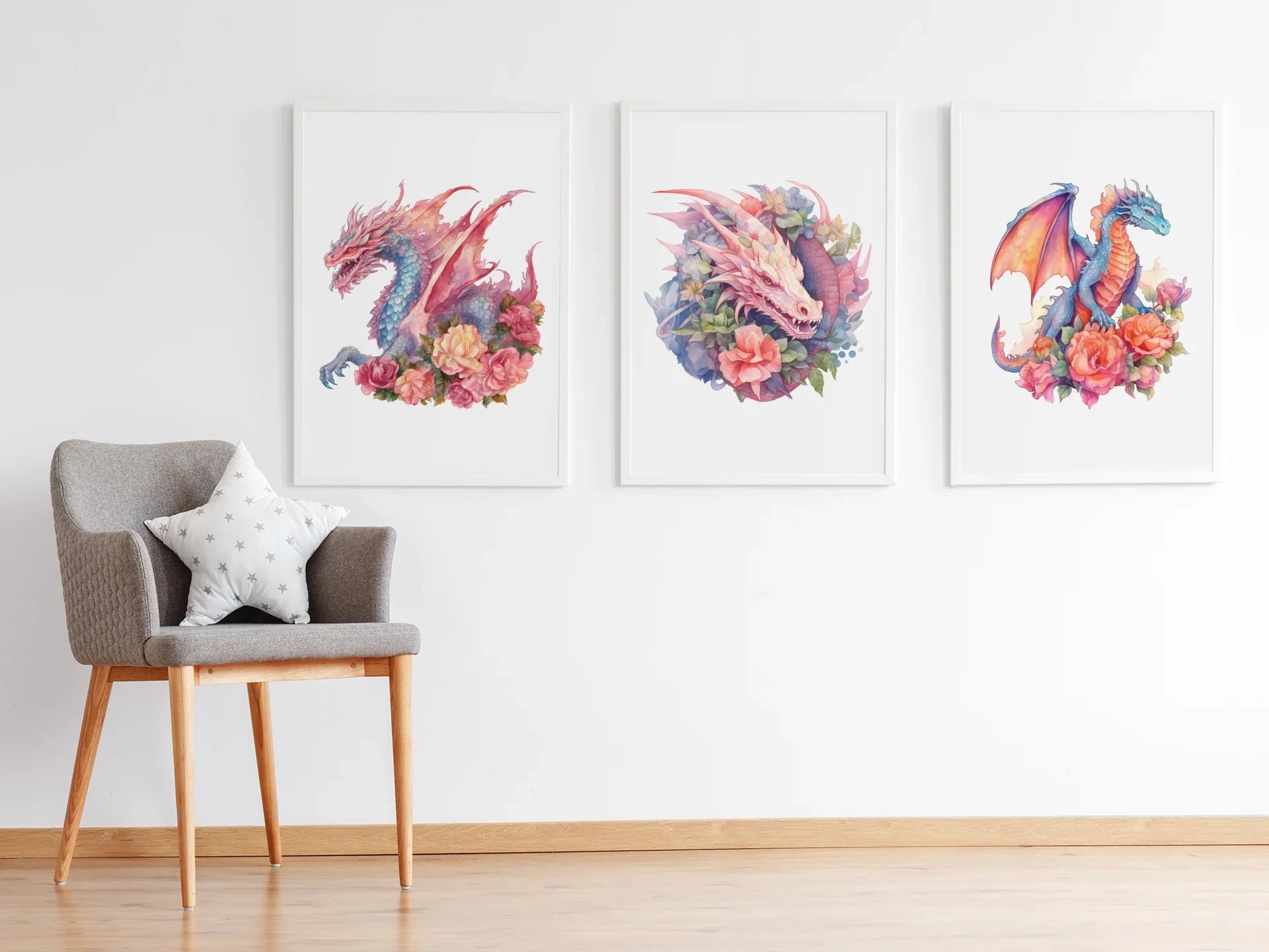 Floral Dragons Clipart - CraftNest