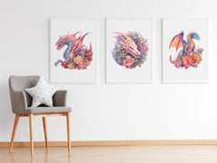 Floral Dragons Clipart - CraftNest