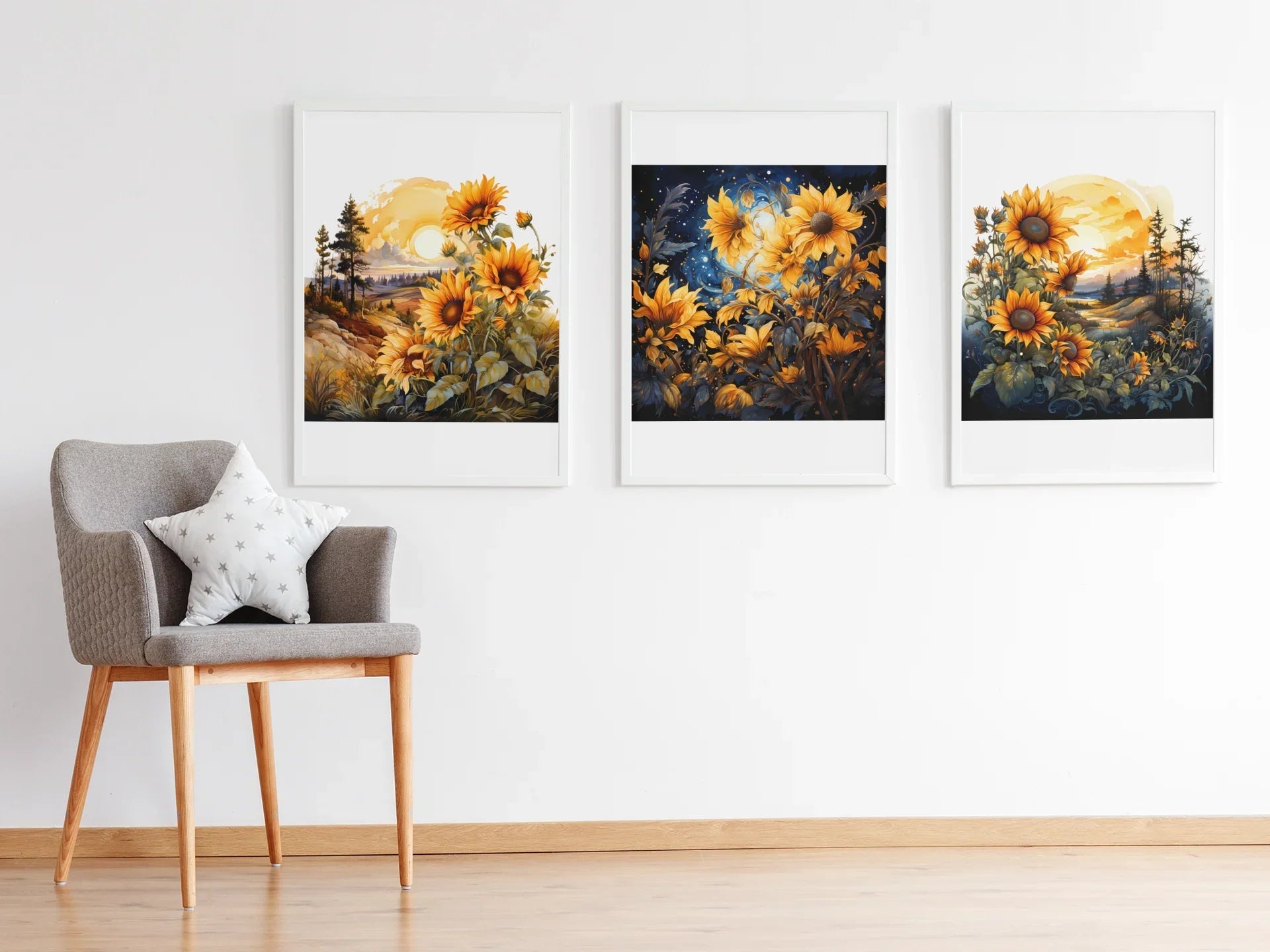 Sunflowers At Dusk Clipart - CraftNest