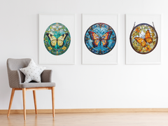 Stained Glass Butterflies Clipart - CraftNest