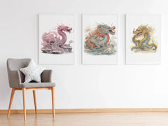 Japanese Art Style Dragons Clipart - CraftNest