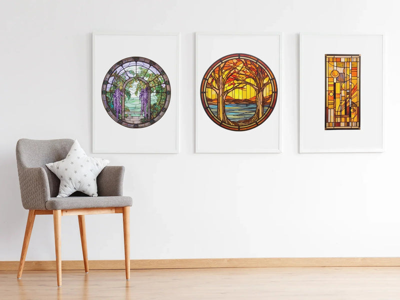 Stained Glass Seasons Clipart - CraftNest