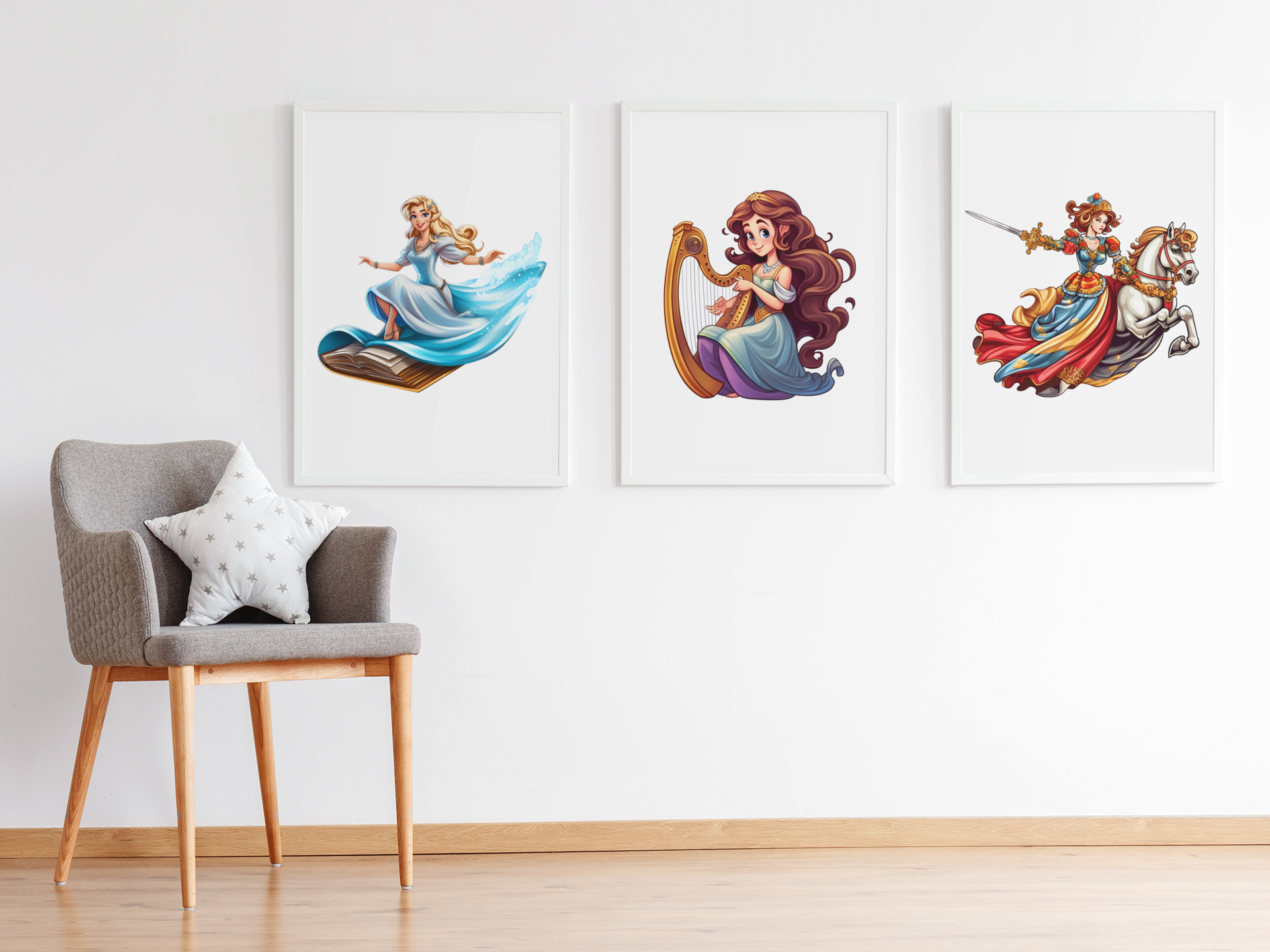 Comic Art Style Princesses Clipart - CraftNest