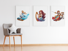 Comic Art Style Princesses Clipart - CraftNest