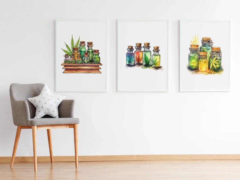 Cannabis Essential Oil Bottles clipart - CraftNest