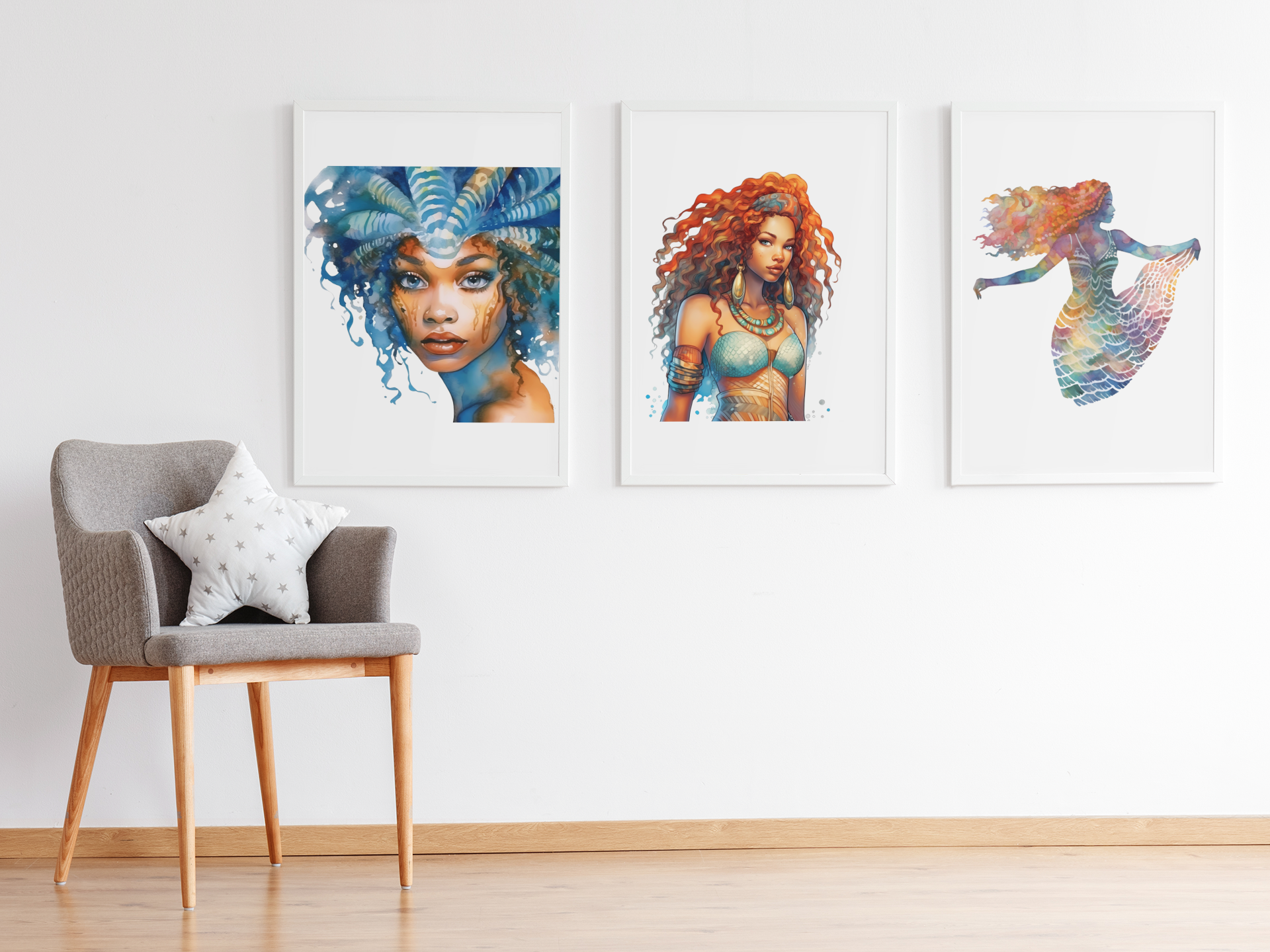 Black Mermaids Clipart - CraftNest