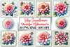 Vintage Chrysanthemums Stamps Clipart Bundle