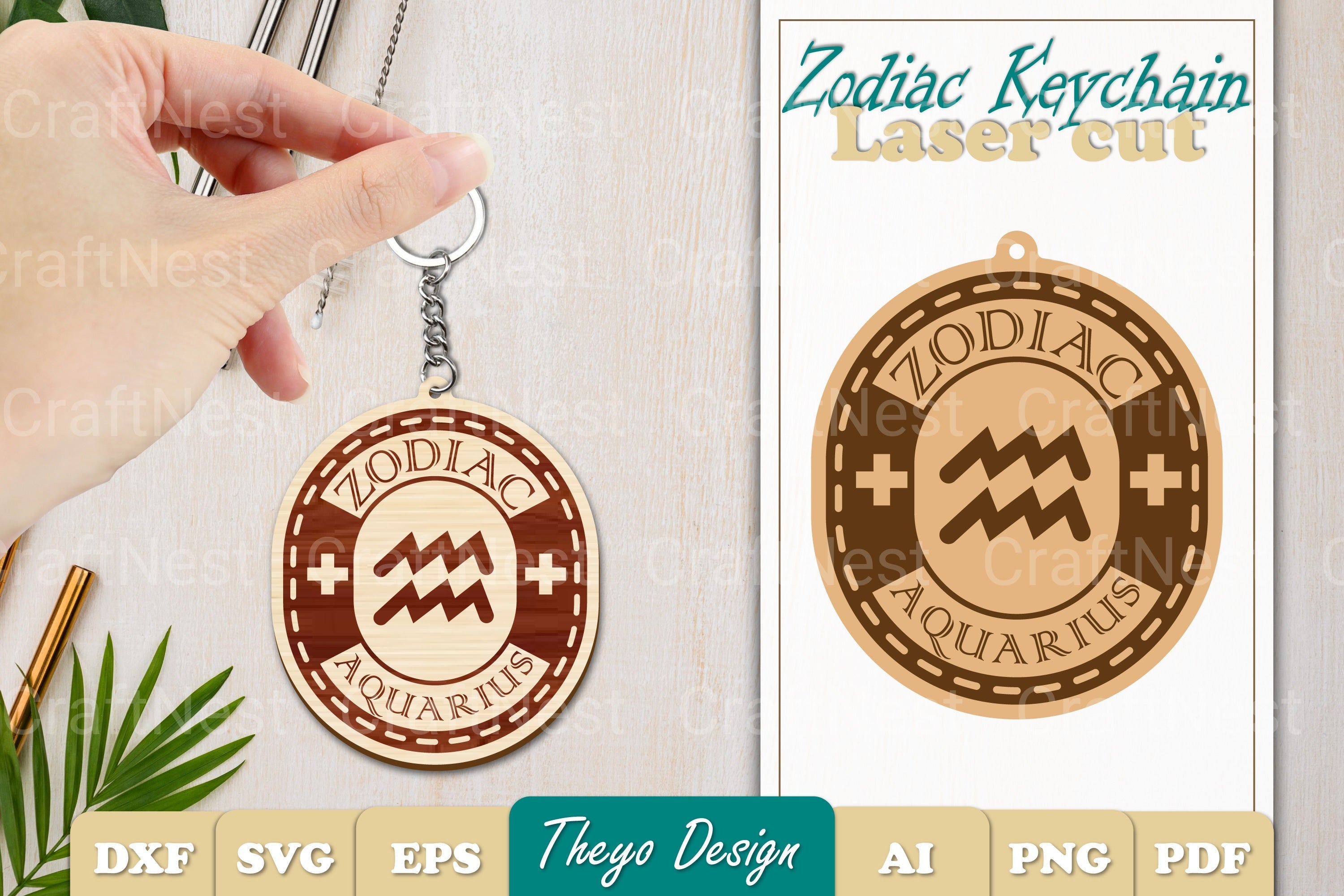 Zodiac Keychain SVG Bundle