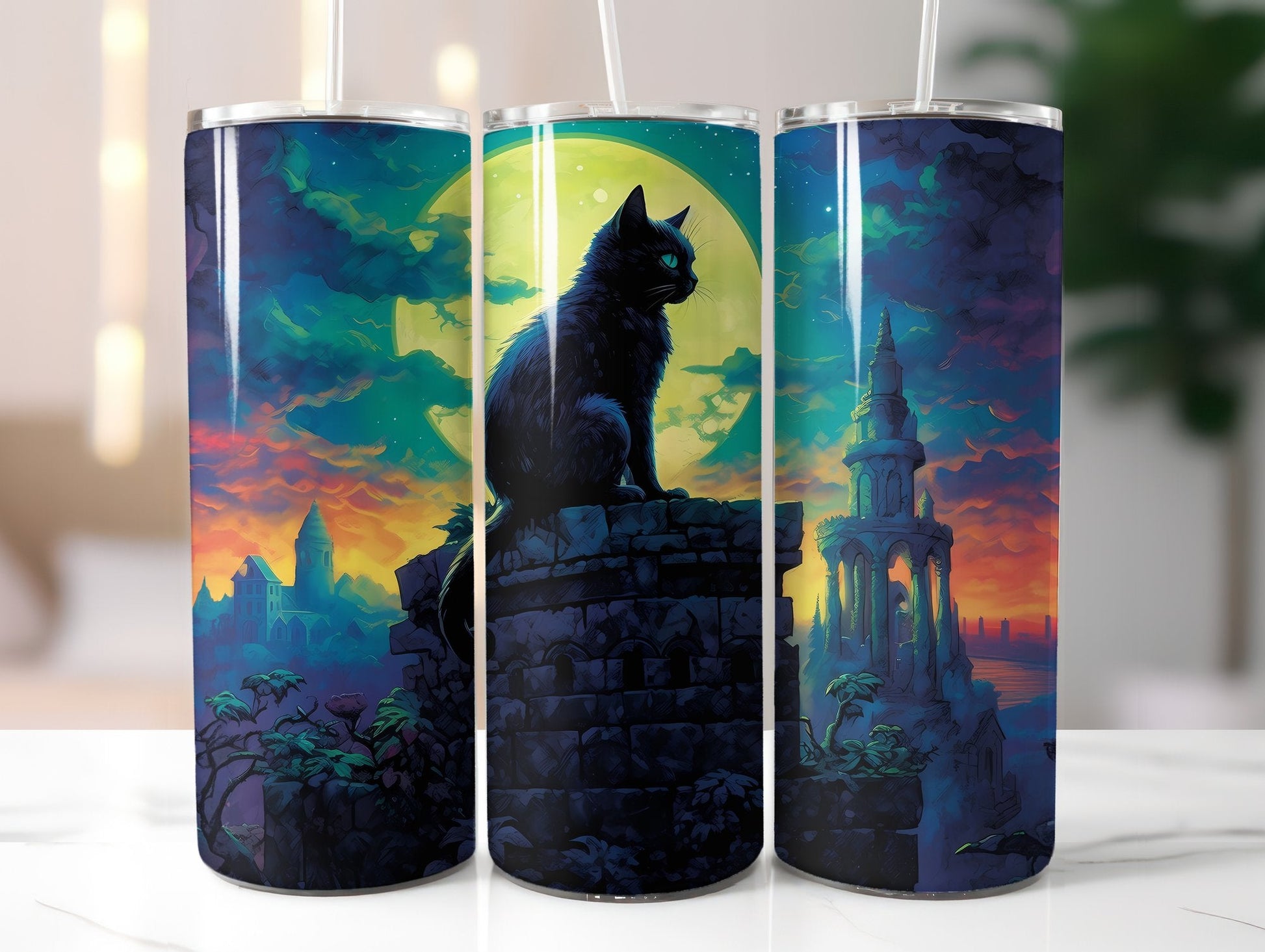 Moon Cats Tumbler Wrap - CraftNest