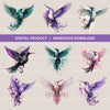 Gothic Hummingbirds Clipart Bundle