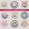 Mandala Wolf Bear Clipart Bundle