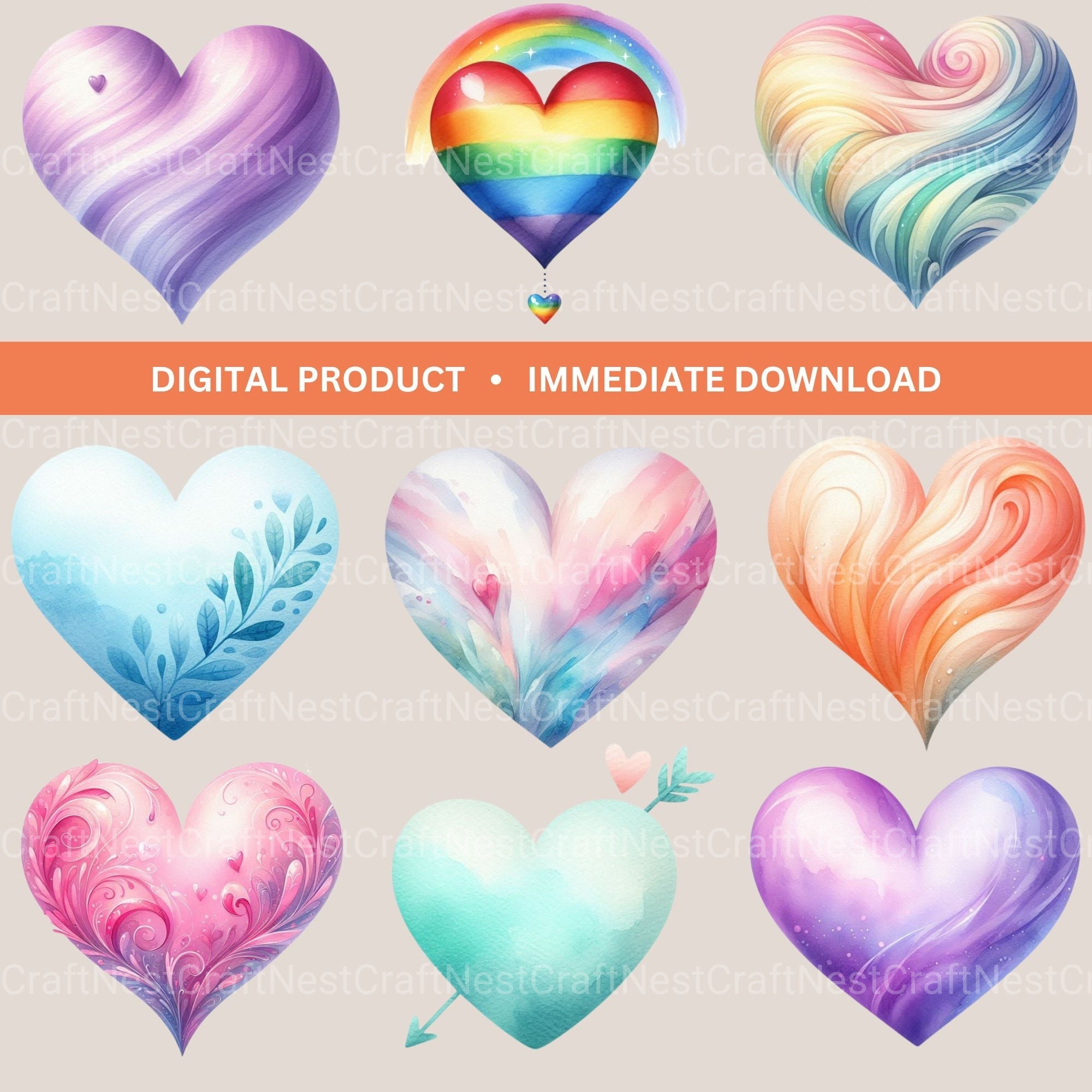 Hearts 2Clipart Bundle